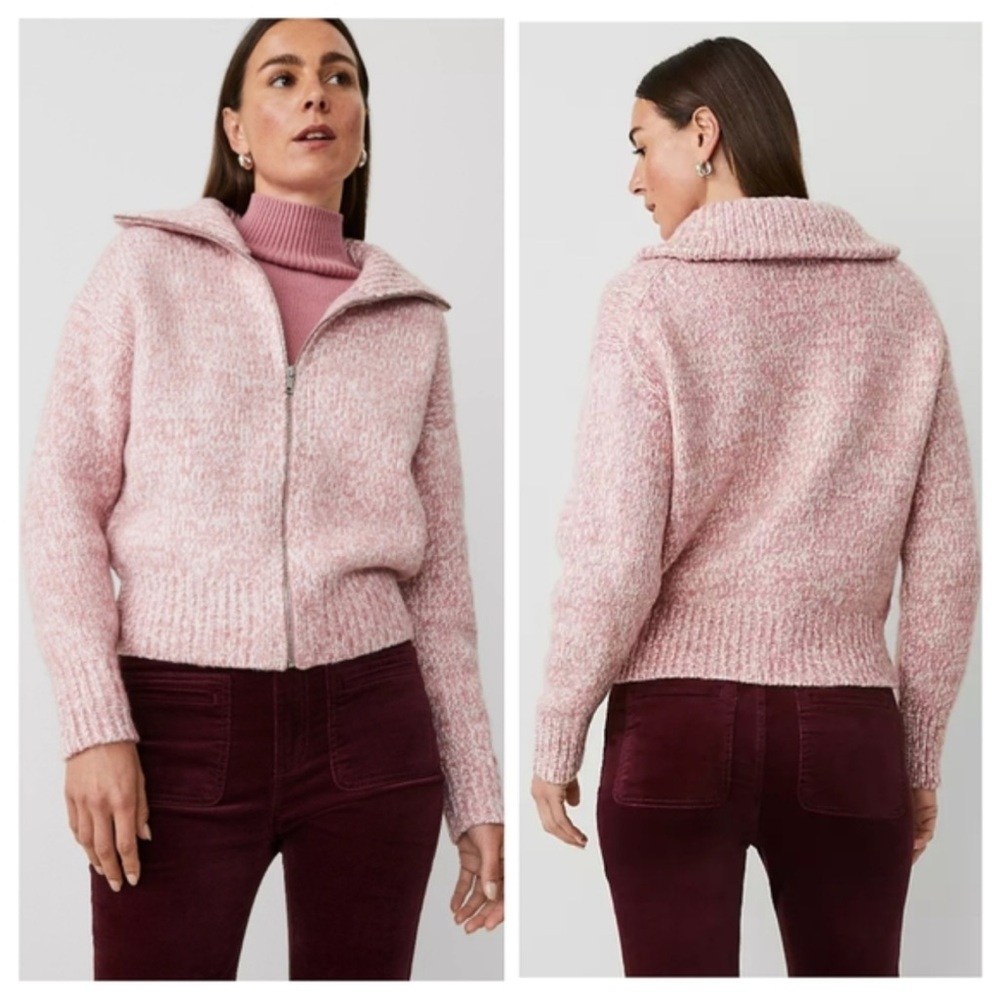 Ann Taylor weekend zip up sweater size large